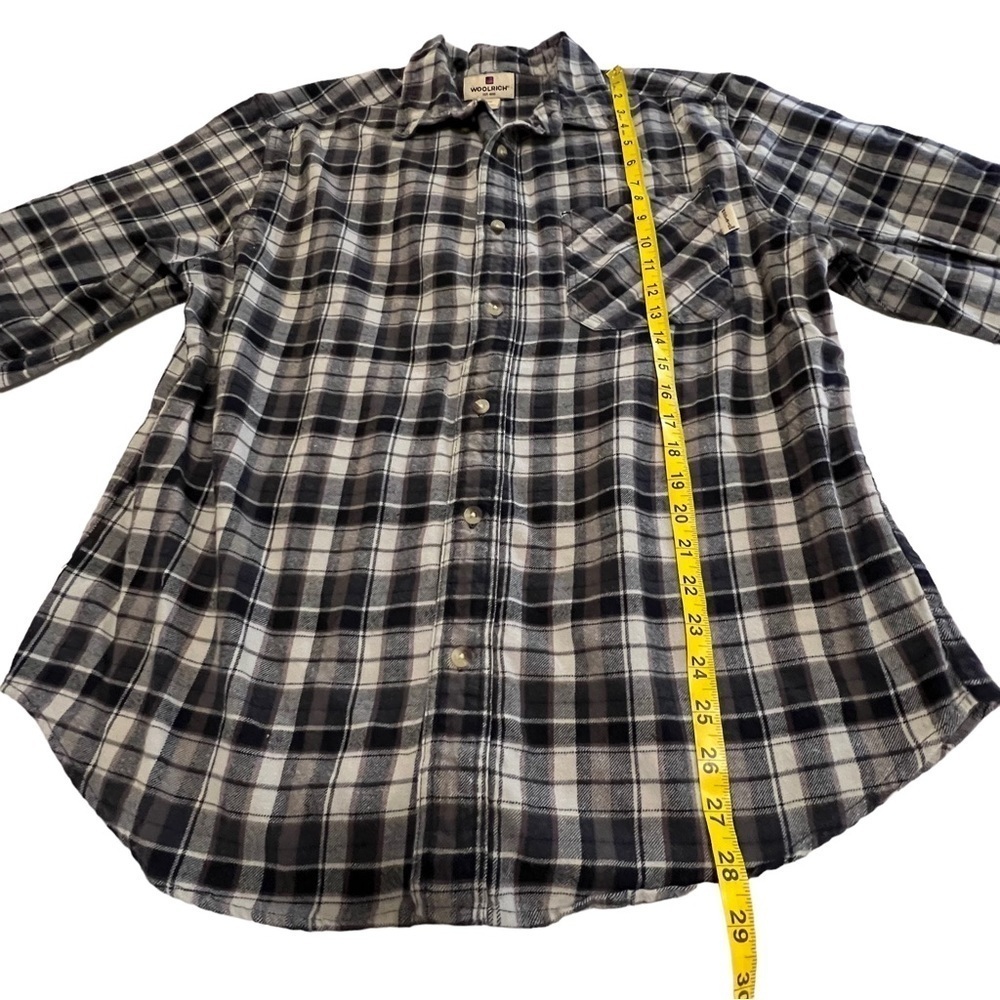 Men’s Woolrich Button Down Long Sleeve Plaid Shirt L Checkered Check Vintage - Picture 4 of 12